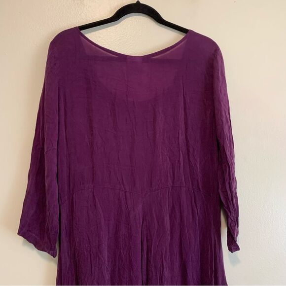 Click by Color Me Cotton Cupro Rayon lightweight Drape Dress purple large - Picture 7 of 8